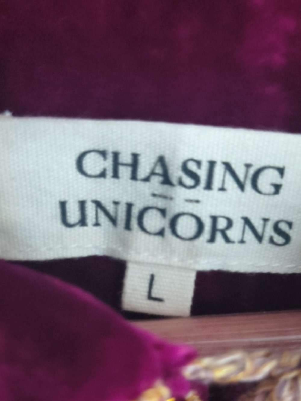 Chasing Unicorns Plum Velvet Top with Pink Accents - Picture 4 of 7